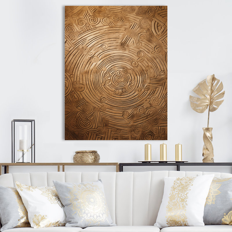 Gwyndaf Gold Maze sur impression sur toile, H 20 po x l 12 po x P 1 po, Toile tendue