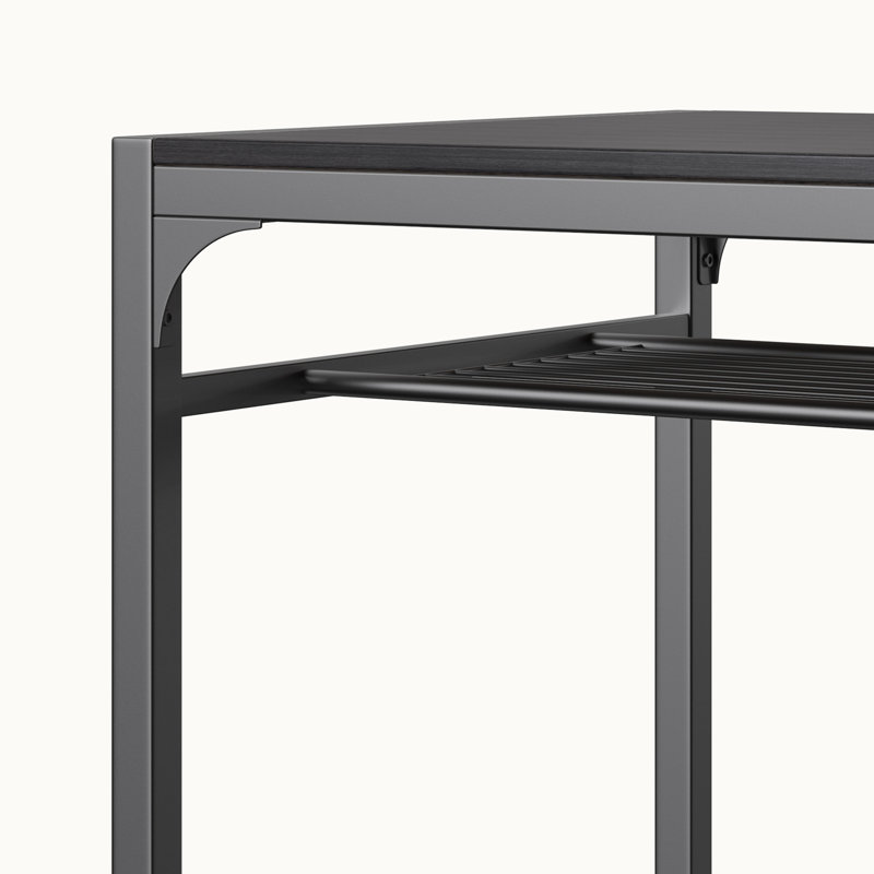 Modern 4-Piece Dining Room Set with Storage Shelves and Bench, Kitchen Table and Chairs for 4 with 2 Ergonomic Chairs, Space-Saving Dining Set for Kitchen & Living Room