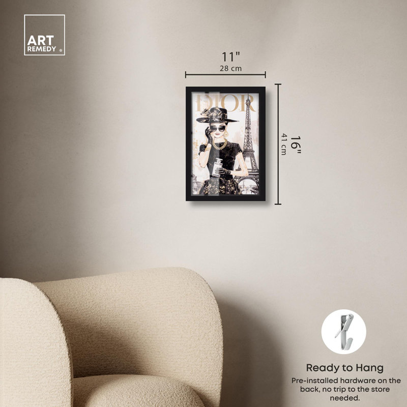 «High End Elegance Shadowbox Print» par Art Remedy, Noir, H 16 po x l 11 po