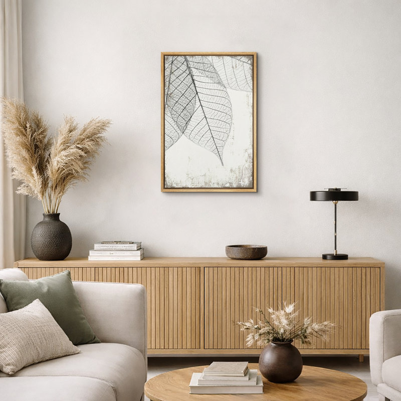 Impression sur toile encadrée Minimal Botanical, Toile avec cadre photo, H 24 po x l 16 po, Naturel