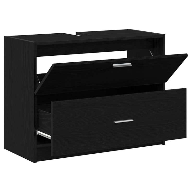 78Cm Single Bathroom Vanity Base Only, Black Oak