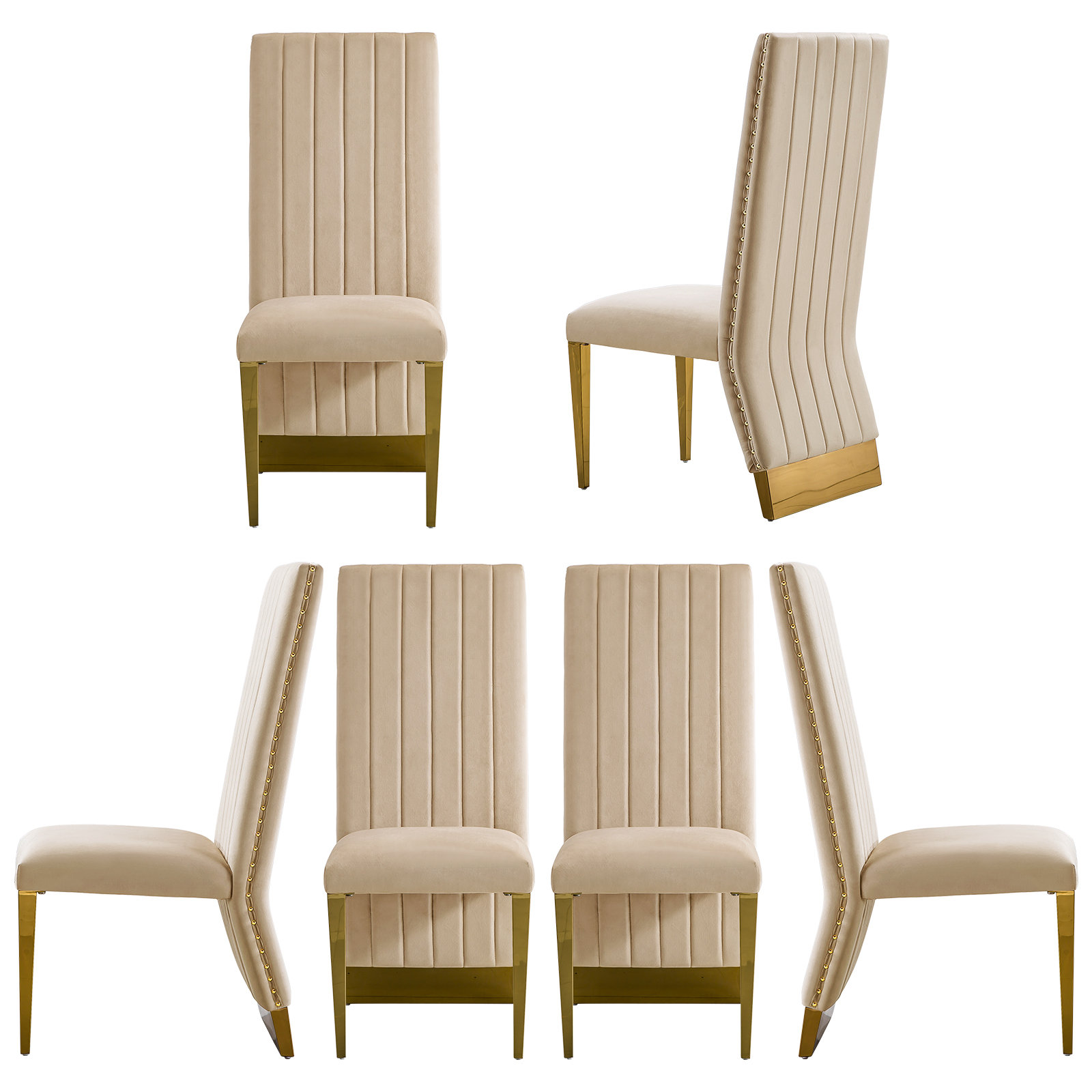 Mikler 18.5'' H Tufted Velvet Upholstered Parsons Chair (Set of 6)