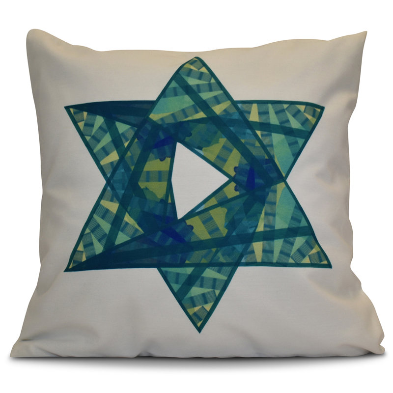 Hanukkah Reversible Throw Pillow, Teal, 26" x 26"
