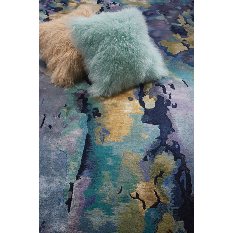 Adriel Abstract Wool Hand Woven Area Rug, Rectangle 114 x 175cm