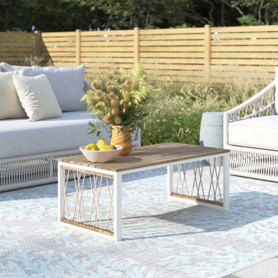 Cannes Rectangular Powder Coated Steel Outdoor Coffee Table