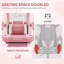 Chaise de jeu mignonne avec oreilles de chat, accessoires de sonnerie et soutien lombaire, chaise d'ordinateur ergonomique pour fille avec repose-pieds et accoudoirs rembourrés-1058511899