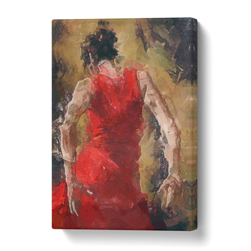Spanish Flamenco Dancer in Abstract - Wrapped Canvas, 76 cm H x 50 cm W