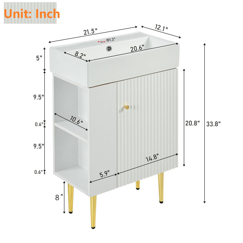 Ensemble de meuble-lavabo simple 22 po Laycee, Blanc