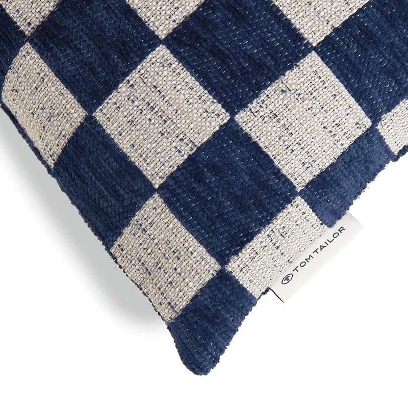 Square Cushion Cover, Blue / White / Grey