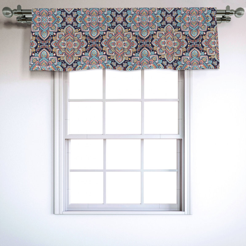 Sateen Damask Ruffled Window Valance