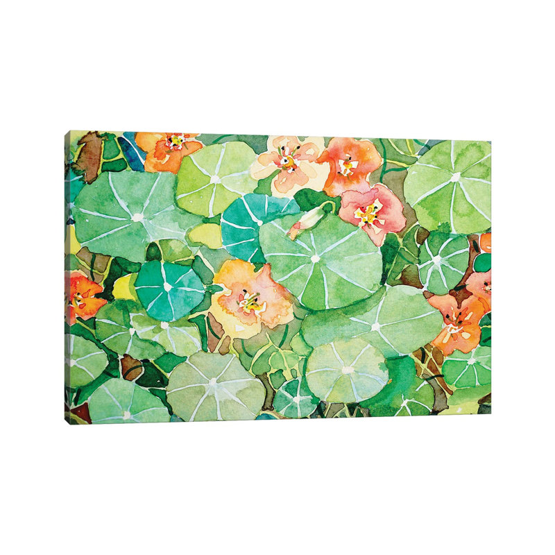 Kelly's Nasturtiums by Luisa Millicent - Wrapped Canvas Painting, 66.04 cm H x 45.72 cm W x 3.175 cm D