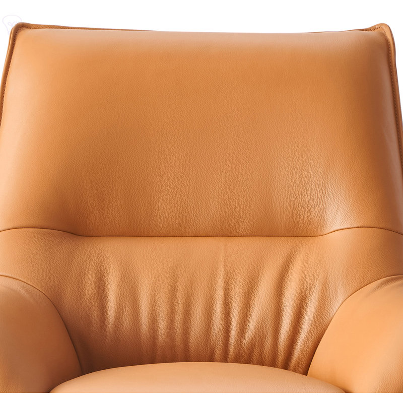 Fauteuil d'appoint et repose-pieds en cuir, Grès