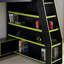 Lit mezzanine double en bois-498432302