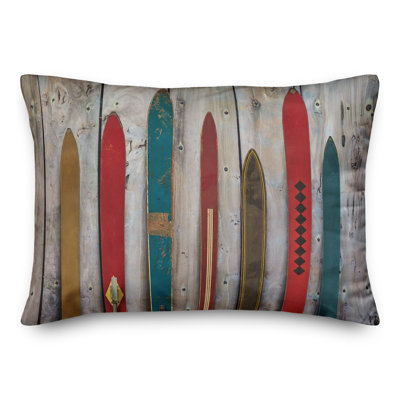  Housse de coussin rectangulaire et insert Vintage Skis