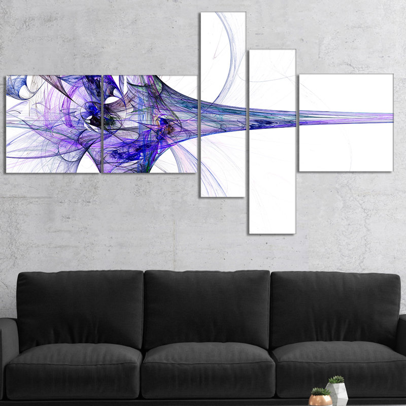 « large fractal art blue », impression à multiples images sur toile
