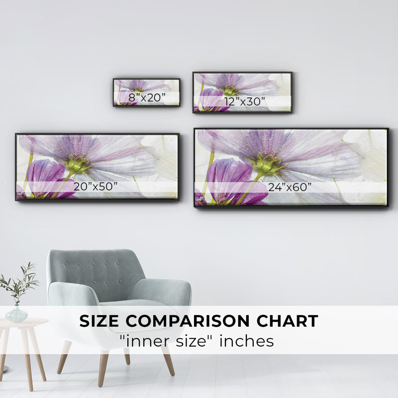 «Frozen Floral I», toile encadrée, H 20 po x l 50 po