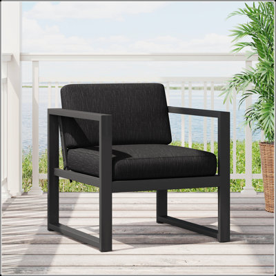 Stylish And Durable Outdoor Club Chair With Water-Resistant Cushions, Perfect For Patio And Poolside Relaxation.