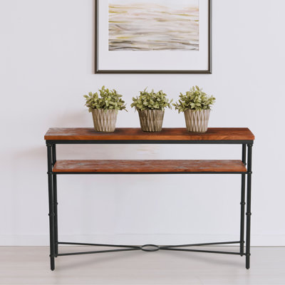 Console en bois massif et métal Saratoga