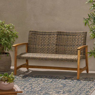 Genola WOOD + WICKER LOVESEAT
