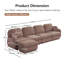 Canapé surdimensionné en L de 137 po en chenille de 137 po, canapé à assise profonde avec repose-pieds mobile, coussins ronds exquis et coussins de dossier matelassés, pieds de cadre de base encastrés, assemblage facile, convient au salon-1212459852-1212459854