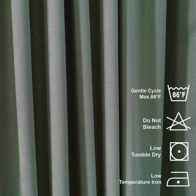 Panneau de rideau simple décoratif à double pincement très long et très large, L 75 po x L 192 po, Vert feuille