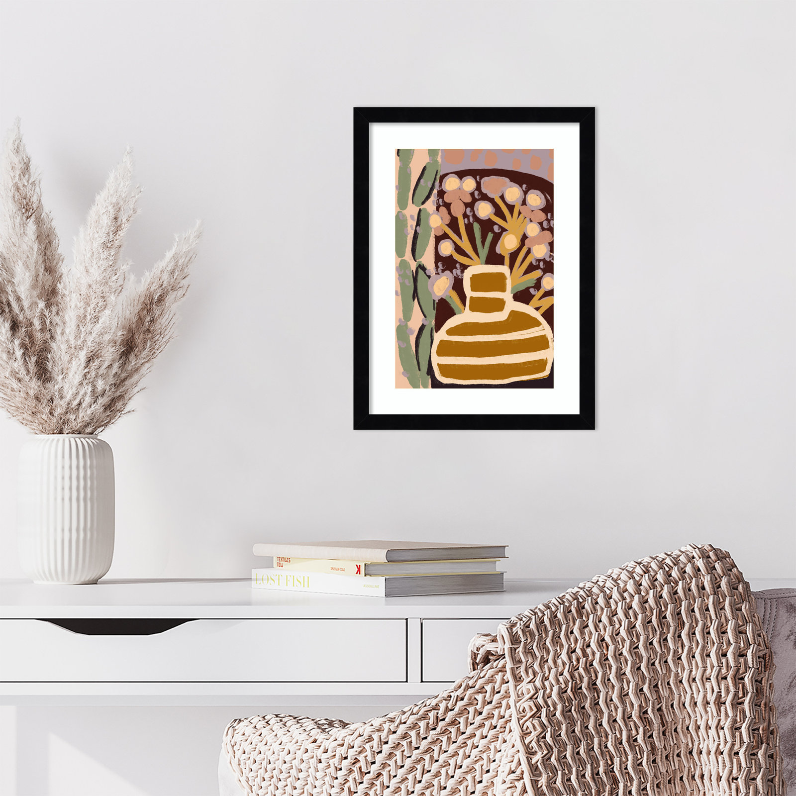 Galya "Pastel Impression" Print by Treechild, 17" H x 13" W, Black Framed