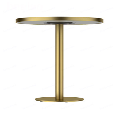 Round Modern Tulip Dining Table, Sintered Stone Tabletop with Luxury Faux Marble Print, Stainless Steel Bracket Base, Scratch & Wear Resistant, Waterproof Surface, Ideal for Indoor & Outdoor Use
