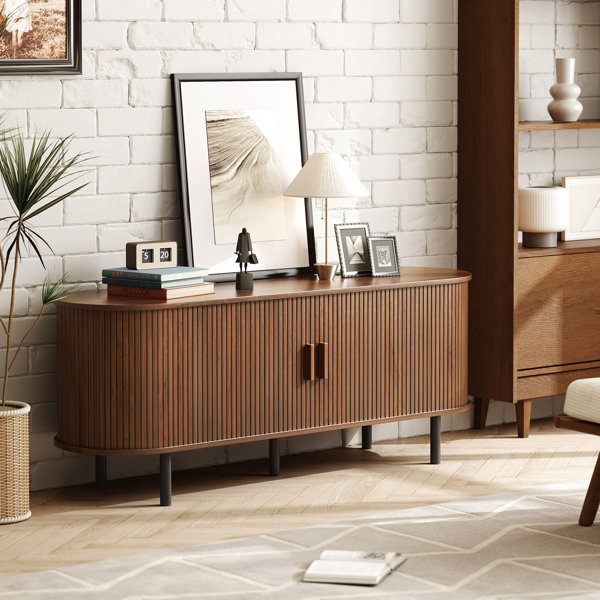 Jalonda Modern Wood TV Stand with Storage and Shelves to Fit TVs