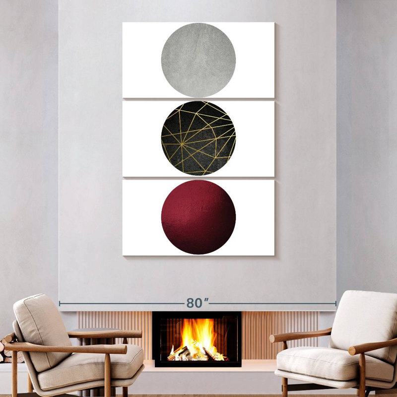Avery Burg Black Gold Geo I, 74" H x 48" W