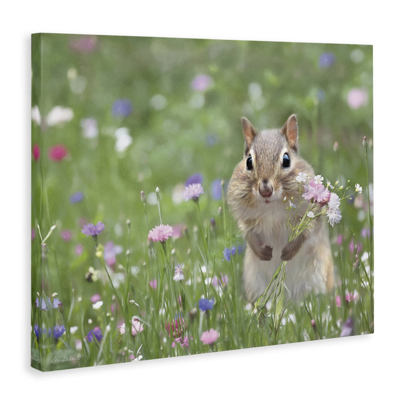 Art mural sur toile, "Chipmunk", Lori Deiter, H 30 po x l 40 po