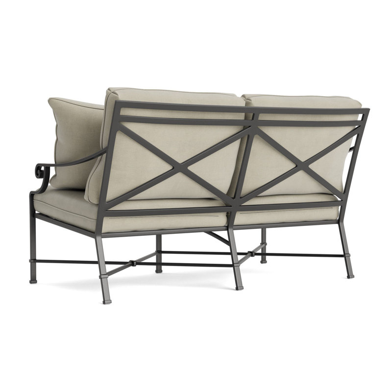 Venetian Outdoor 2 - Seat Loveseat, Fusion Clay, Textured Pewter