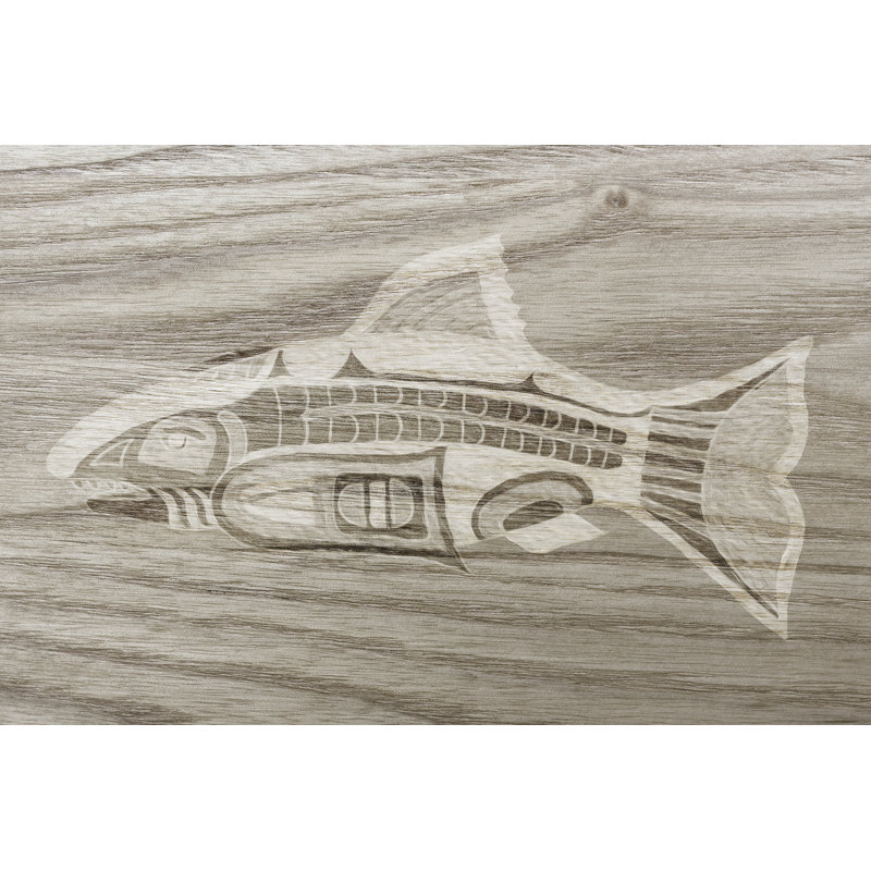 Totem Animal II by Alicia Ludwig - Painting, 30cm H x 46cm W, Black Floater Framed