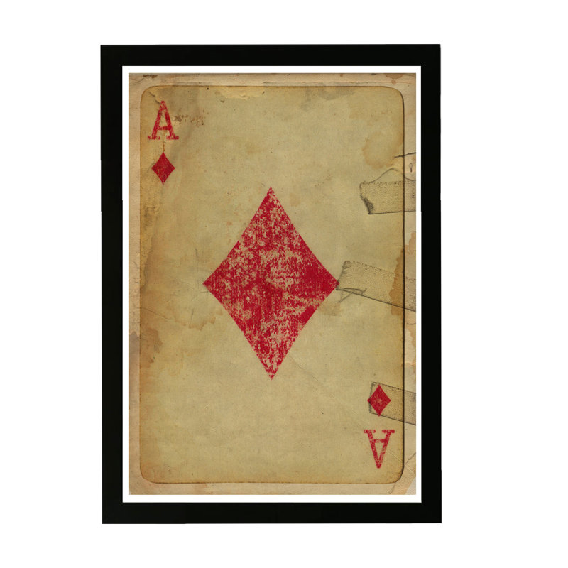 Ace of Diamonds, impression sur papier, H 13 po x l 19 po x P 0,75 po, Cadre noir