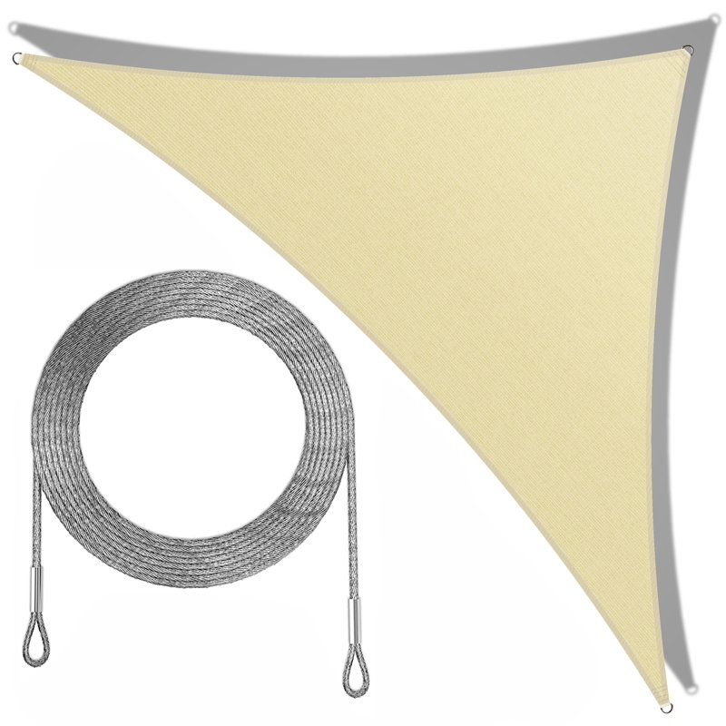 Toile d'ombrage triangulaire, Beige, 20 pi x 20 pi x 28,3 pi