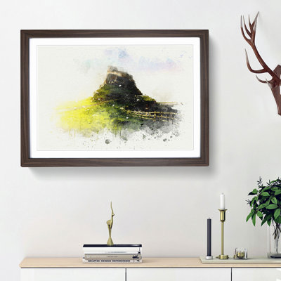 Holy Island Lindisfarne in Abstract - Picture Frame Graphic Art Print