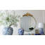 Grand miroir mural rond 36 po x 41 po avec cadre en métal