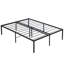 Structure de lit noire en métal robuste avec assemblage rapide, fonction silencieuse, support statique de 750 livres, espace de rangement pour matelas en acier renforcé sous le lit et trous de connexion pour les extrémités,-466066675