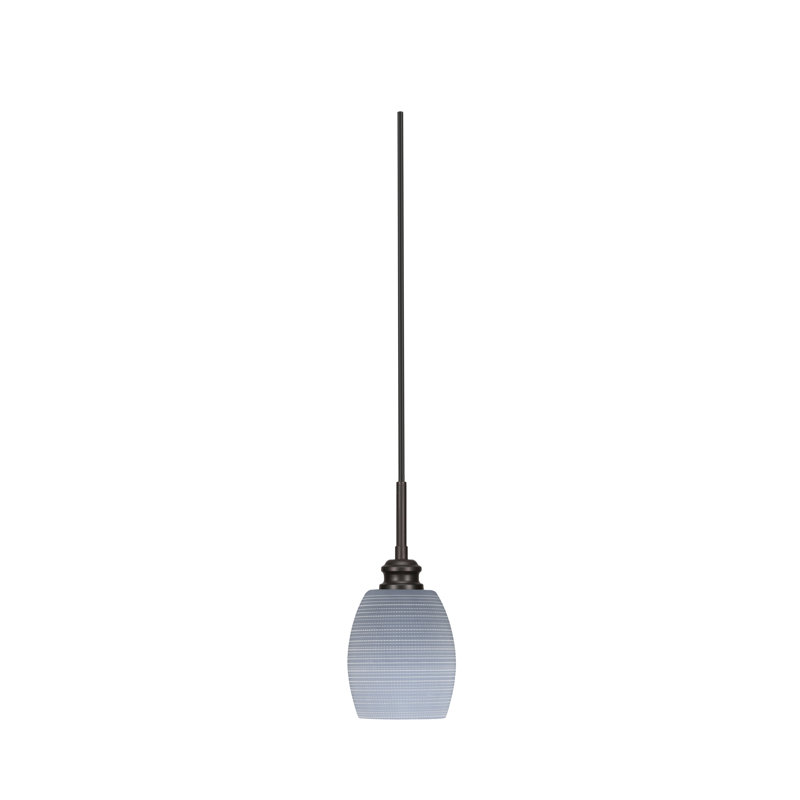 Edge Cord Mini Pendant With 5" Gray Matrix Glass, Espresso