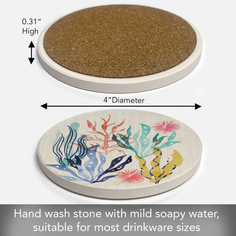 Coral Colors Single Round Stone Coaster Create Your Own Set