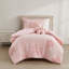 Ensemble d'édredon 3 pièces en chenille capitonnée réversible à motif floral 3 pièces avec coussin décoratif rose