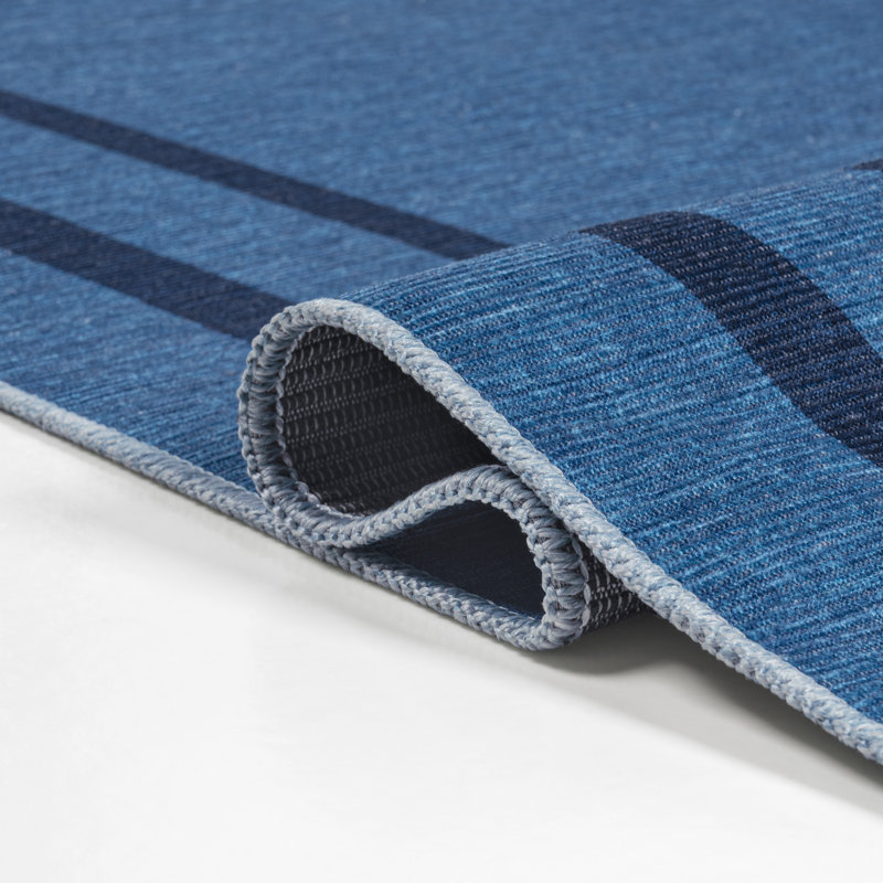 Tapis bleu / bleu marine Mariques Classic, Rectangle 8 pi 10 po x 12 pi