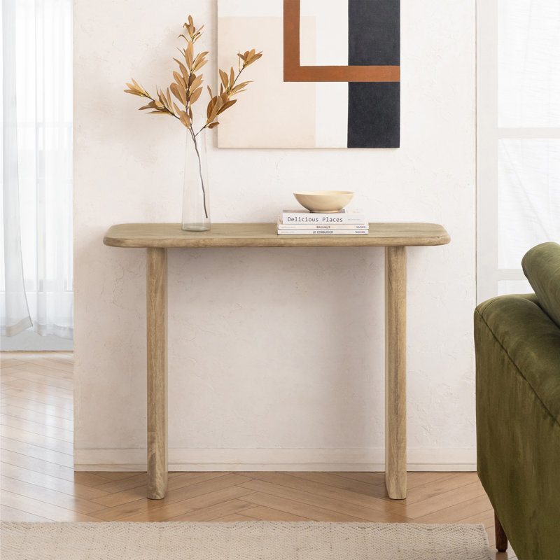 Folkes Solid Wood Console Table, Warm Sand