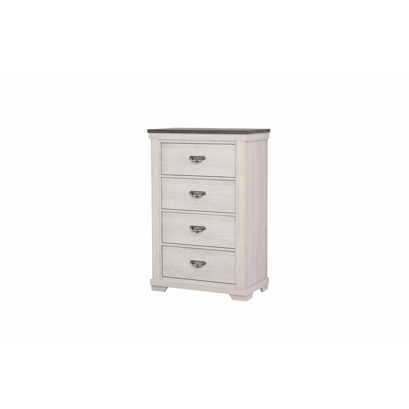 Meuble rustique en bois massif de 1 chambre à coucher à 4 tiroirs de style campagnard