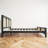 Wood Platform Bed With Rattan Headboard & Footboard, Wood Frame, Bohemian, Bedroom-416234405-416234403