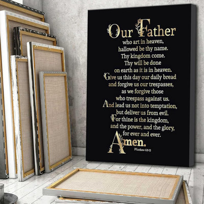 Christian Bible Canvas Wall Art Inspirational Prayer Scripture Motivational Quotes Painting Picture Wall Decor Poster Print Artwork For Living Room Bedroom Office Home Decoration