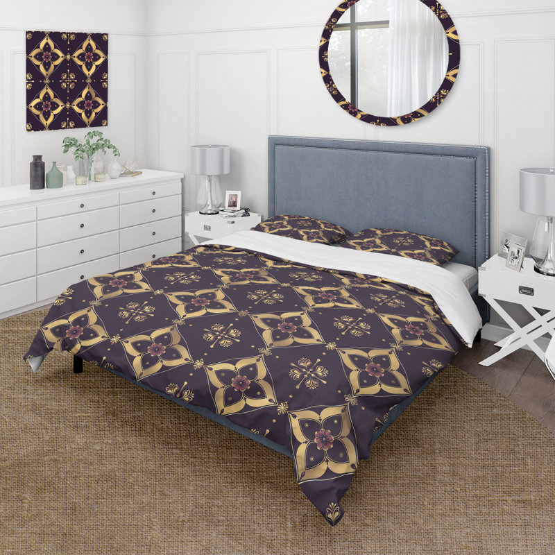 Ensemble de housse de couette Traditional, Housse de couette simple et deux taies décorative