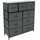 Sorbus 9 Drawers Dresser with Steel Frame and Wood Top