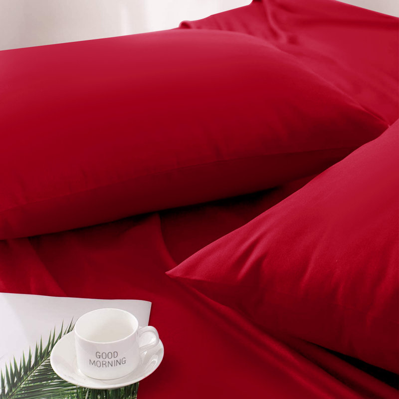 Jaramiah Super Soft Plain Microfiber PillowCase, Red