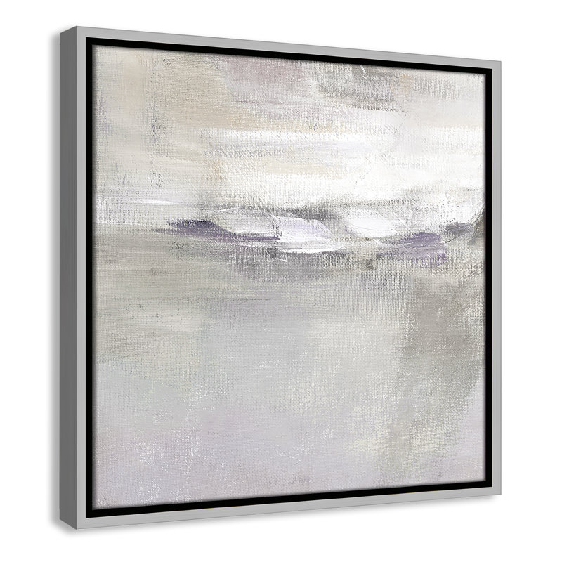 «Abbott Lilac Horizon» par Nan - reproduction sur toile flottante, H 17,5 po x l 17,5 po, Cadre argenté