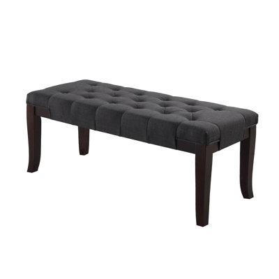 Tufted Bench, Fabric, Gray